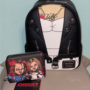 Loungefly Bride of Chucky Tiffany Cosplay Mini Backpack and Wallet Set